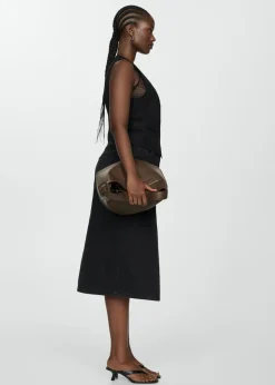 MANGO Kamizelki*Kamizelka lniana na guziki