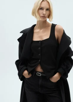 MANGO Kamizelki*Kamizelka na guziki z szerokimi ramiączkami