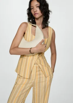 MANGO Kamizelki*Kamizelka w paski z guzikami