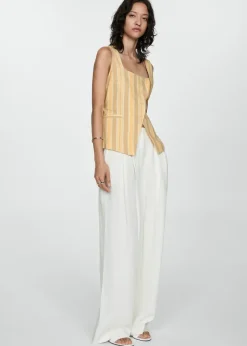 MANGO Kamizelki*Kamizelka w paski z guzikami