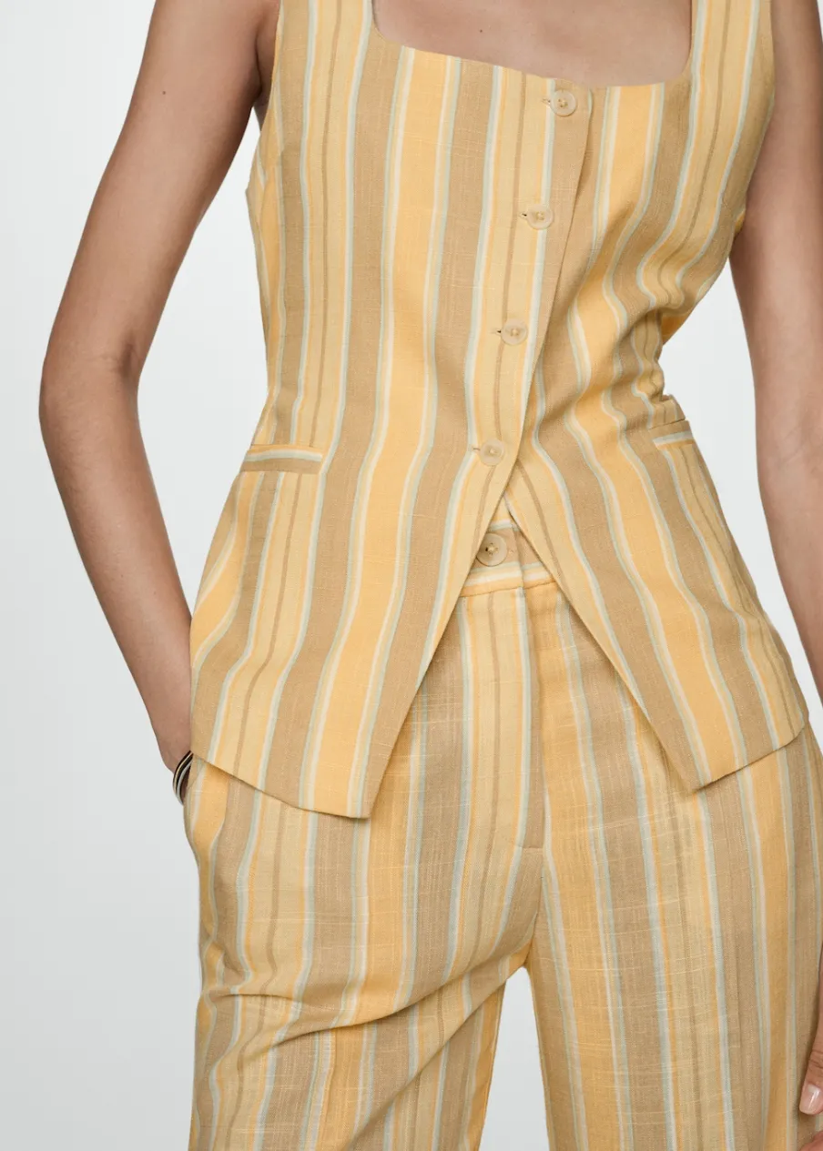 MANGO Kamizelki*Kamizelka w paski z guzikami