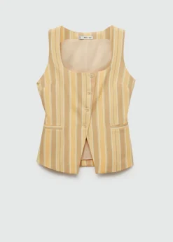 MANGO Kamizelki*Kamizelka w paski z guzikami