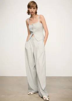 MANGO Kamizelki*Kamizelka w paski z guzikami