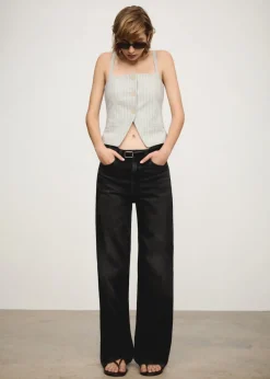 MANGO Kamizelki*Kamizelka w paski z guzikami