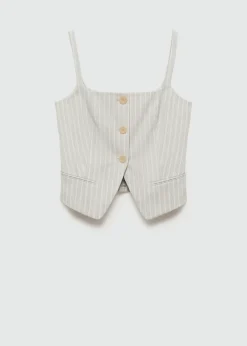MANGO Kamizelki*Kamizelka w paski z guzikami