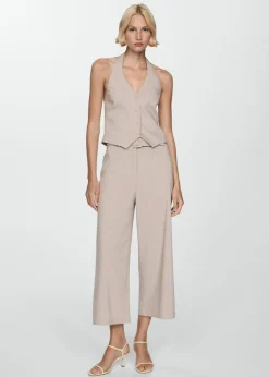 MANGO Kamizelki*Kamizelka w prążki z dekoltem halter