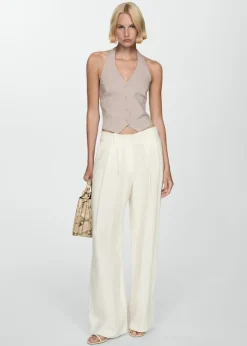 MANGO Kamizelki*Kamizelka w prążki z dekoltem halter