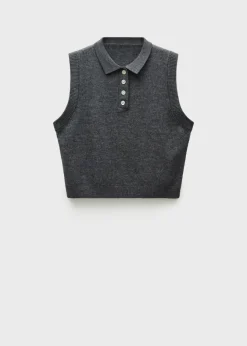 MANGO Topy|Kamizelki*Kamizelka wełniana na guziki