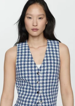 MANGO Kamizelki*Kamizelka wzór w kurzą stopkę