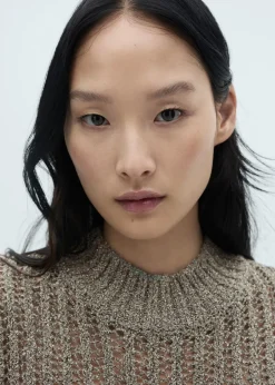 MANGO Kamizelki*Kamizelka z ażurowej dzianiny lureksowej