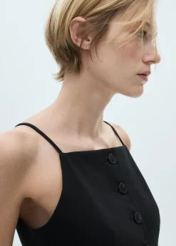 MANGO Topy|Kamizelki*Kamizelka z dekoltem halter na guziki