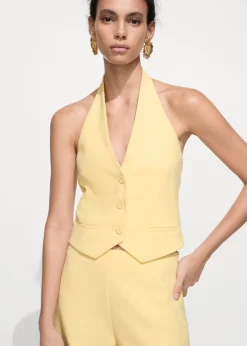 MANGO Kamizelki*Kamizelka z dekoltem halter na guziki