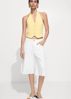 MANGO Kamizelki*Kamizelka z dekoltem halter na guziki