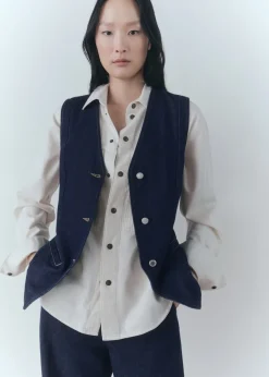 MANGO Kamizelki*Kamizelka z denimu rinse wash