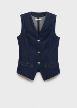MANGO Kamizelki*Kamizelka z denimu rinse wash