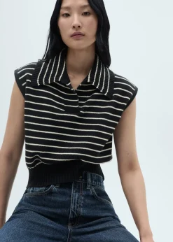 MANGO Kamizelki*Kamizelka z dzianiny w paski