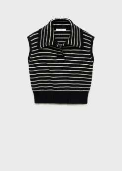 MANGO Kamizelki*Kamizelka z dzianiny w paski