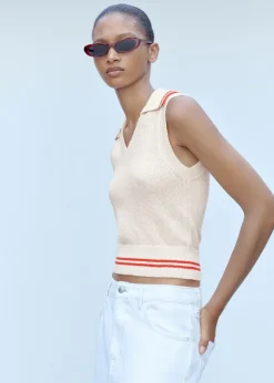 MANGO Kamizelki*Kamizelka z dzianiny w paski