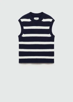 Dzieci MANGO Swetry I Kardigany*Kamizelka z dzianiny w paski