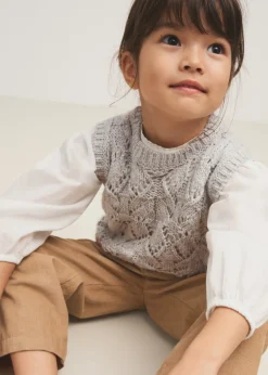 Dzieci MANGO Płaszcze|Swetry I Kardigany*Kamizelka z dzianiny z błyszczącym wykończeniem