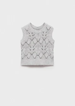 Dzieci MANGO Płaszcze|Swetry I Kardigany*Kamizelka z dzianiny z błyszczącym wykończeniem