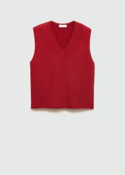 MANGO Kamizelki*Kamizelka z dzianiny z dekoltem w szpic