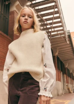 Dzieci MANGO Swetry I Kardigany*Kamizelka z dzianiny z półgolfem