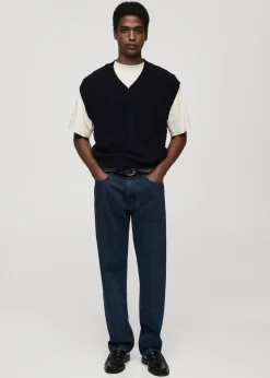 MANGO Kardigany I Swetry*Kamizelka z mieszanki wełny z warkoczami