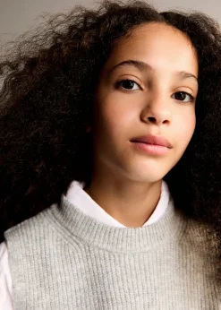 Dzieci MANGO Swetry I Kardigany*Kamizelka z prążkowanej dzianiny