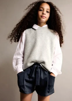 Dzieci MANGO Swetry I Kardigany*Kamizelka z prążkowanej dzianiny