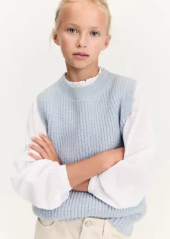 Dzieci MANGO Swetry I Kardigany*Kamizelka z prążkowanej dzianiny