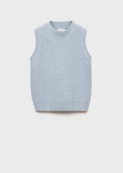 Dzieci MANGO Swetry I Kardigany*Kamizelka z prążkowanej dzianiny