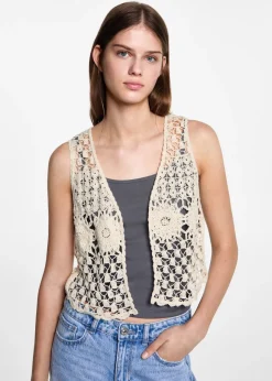 MANGO Kamizelki*Kamizelka z szydełkowej tkaniny