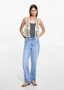 MANGO Kamizelki*Kamizelka z szydełkowej tkaniny