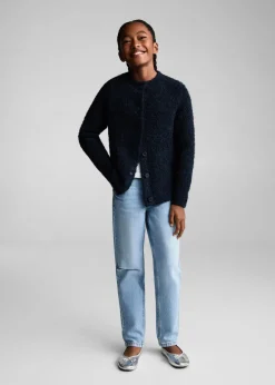 Dzieci MANGO Swetry I Kardigany*Kardigan dzianina bouclé