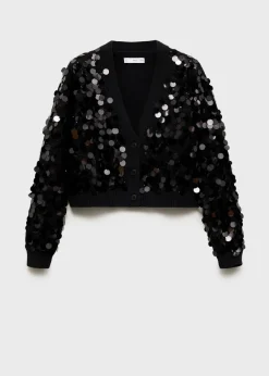 MANGO Kurtki|Swetry I Kardigany*Kardigan dzianinowy z cekinami