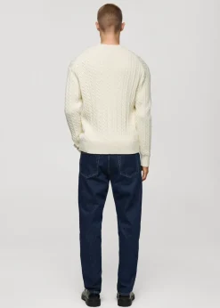 MANGO Kardigany I Swetry*Kardigan na guziki z grubej dzianiny z warkoczami