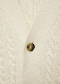 MANGO Kardigany I Swetry*Kardigan na guziki z grubej dzianiny z warkoczami