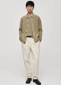 MANGO Kardigany I Swetry*Kardigan polo z mieszanki wełny