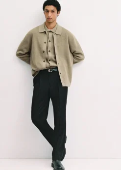 MANGO Kardigany I Swetry*Kardigan polo z mieszanki wełny