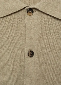 MANGO Kardigany I Swetry*Kardigan polo z mieszanki wełny