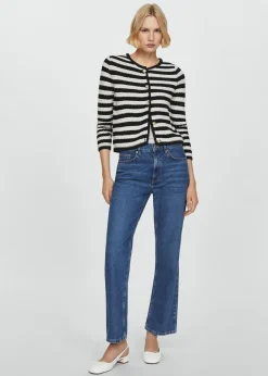 MANGO Kurtki|Swetry I Kardigany*Kardigan w paski z biżuteryjnymi guzikami