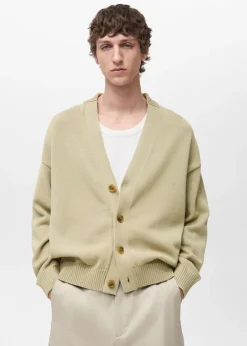 MANGO Kardigany I Swetry*Kardigan z bawełnianej dzianiny z guzikami
