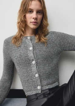 MANGO Kurtki|Swetry I Kardigany*Kardigan z dzianiny lureksowej na guziki