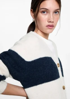 MANGO Swetry I Kardigany*Kardigan z dzianiny w paski