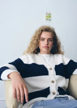 MANGO Swetry I Kardigany*Kardigan z dzianiny w paski