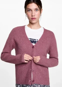 MANGO Swetry I Kardigany*Kardigan z dzianiny z dekoltem w szpic