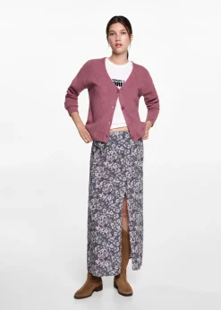 MANGO Swetry I Kardigany*Kardigan z dzianiny z dekoltem w szpic