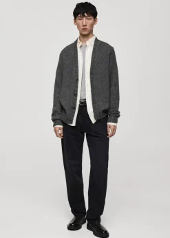 MANGO Kardigany I Swetry*Kardigan z dzianiny z mieszanki wełny