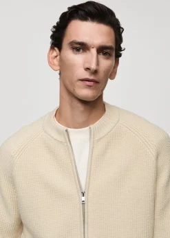 MANGO Kardigany I Swetry*Kardigan z dzianiny z teksturą na zamek